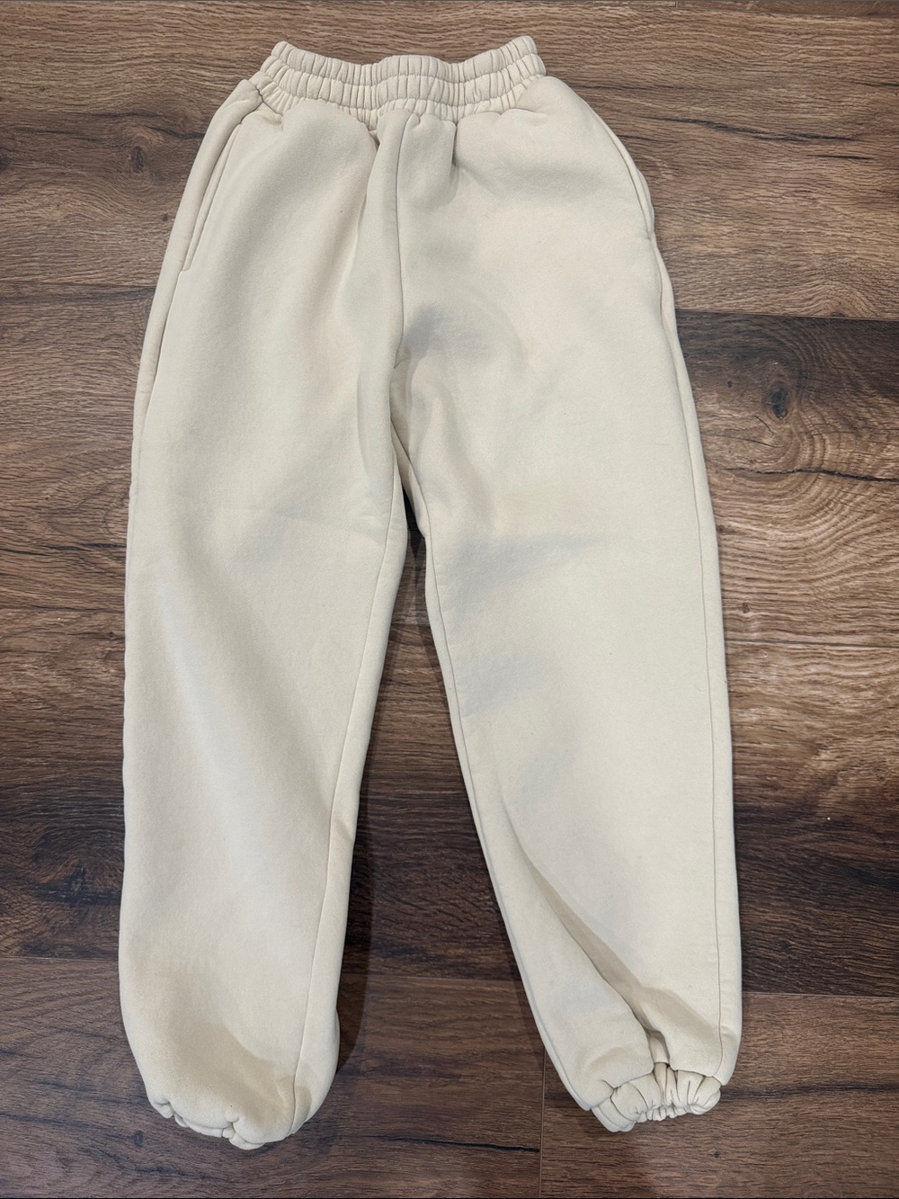 COMFRT Beige Cozy Elastic-Waist Jogger Sweatpants